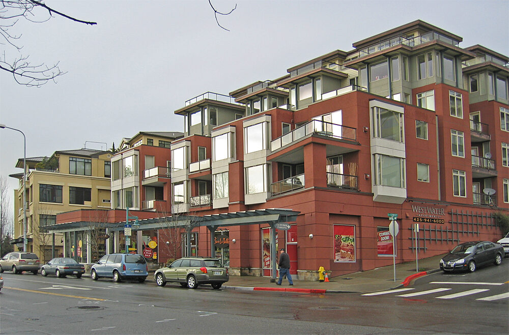 Placeholder photo of a mixed-use commercial building